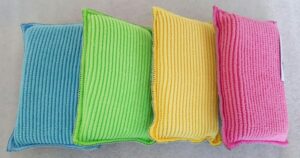 4 éponges vaisselle une face en microfibre, une face grattante