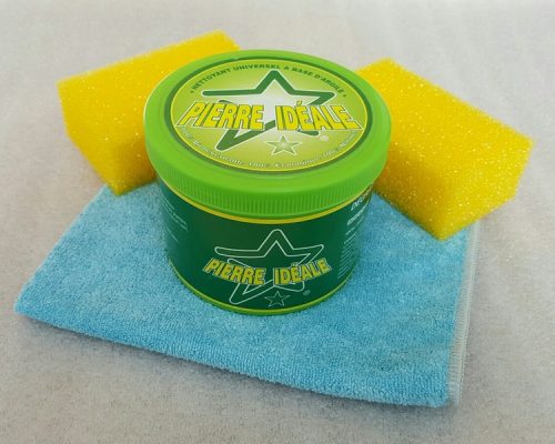 Boite de 800gr (2 éponges + chiffon microfibre)